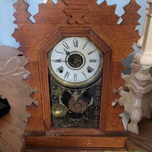 William L. Gilbert Eagle Antique Gingerbread Kitchen Clock